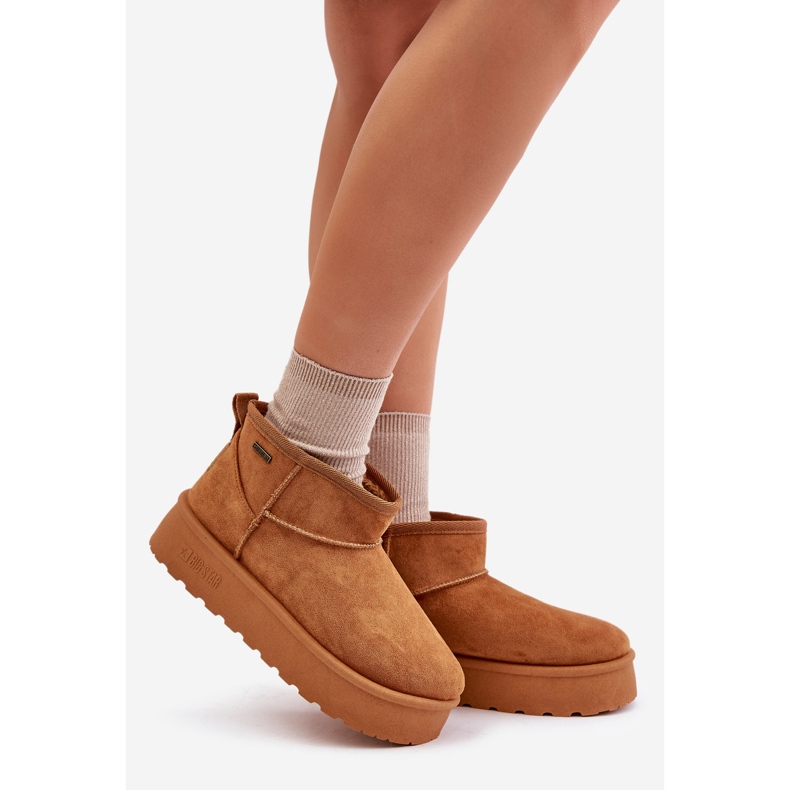 Cizme de zapada cu platforma joasa Big Star OO274A098 Camel maro 1