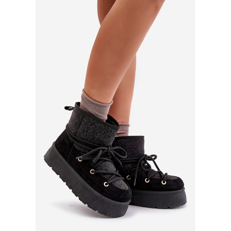 Cizme Negre Mavora De Zapada Cu Siret Pe Platforma negru 1