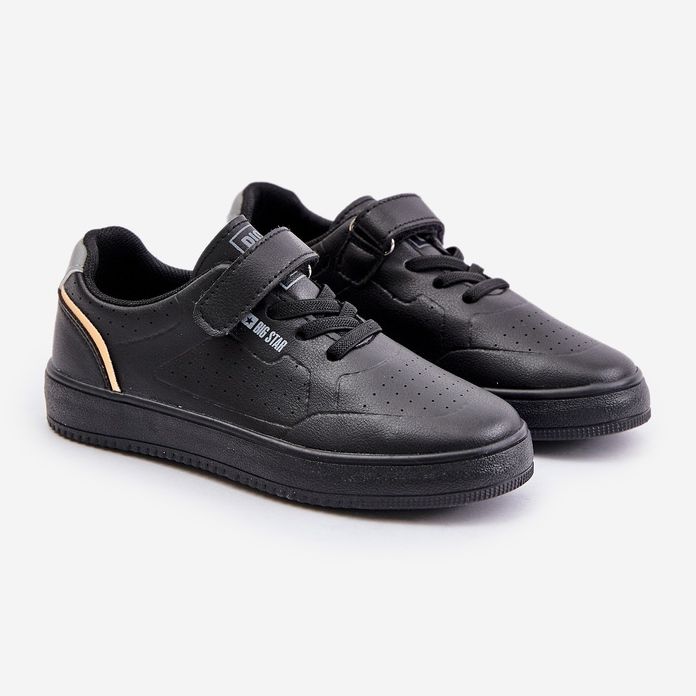 Adidași Copii Din Piele Ecologică Cu Velcro Big Star OO374004 Negru 1