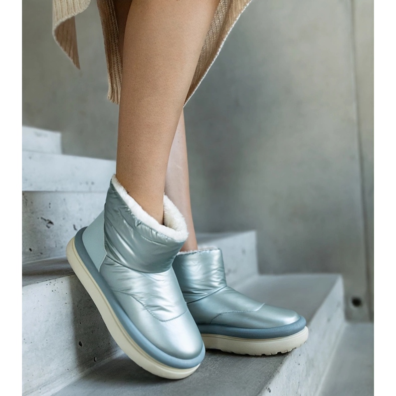 Cizme de zăpadă calde de culoare verde deschis pe platforma Cores 2