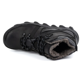 Olivier Cizme de iarna izolate piele barbati 151KZ, negre negru 2