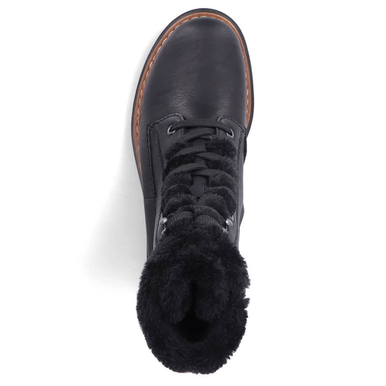 Genți izolante de damă cu blană, negre Rieker 72625-00 negru 2