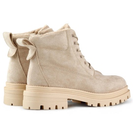 Botine izolate dama piele intoarsa, bej A5201-39BE 3