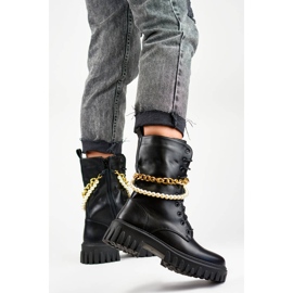 Genți de damă cu lanț detașabil, negru DE1150B 2