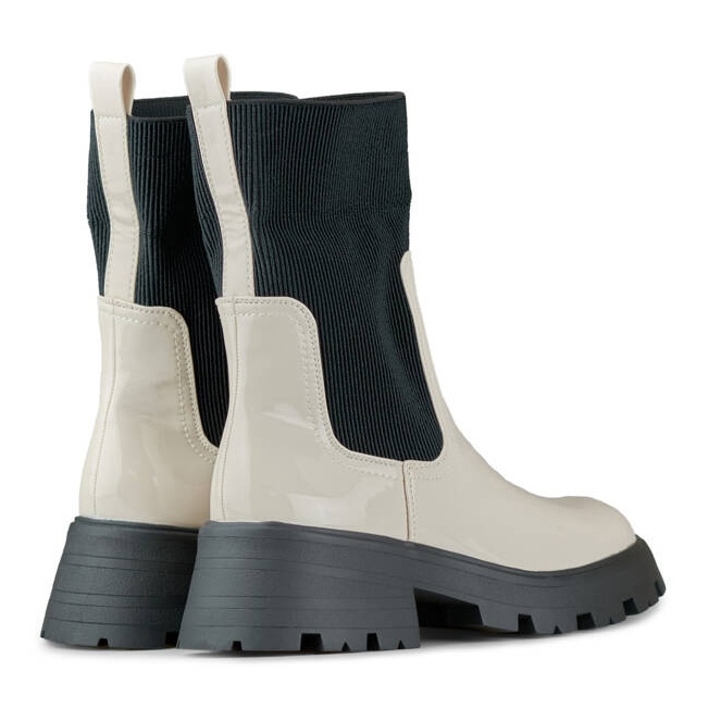 Botine de damă patentate cu partea superioară elastică, bej DES925M-BE 2