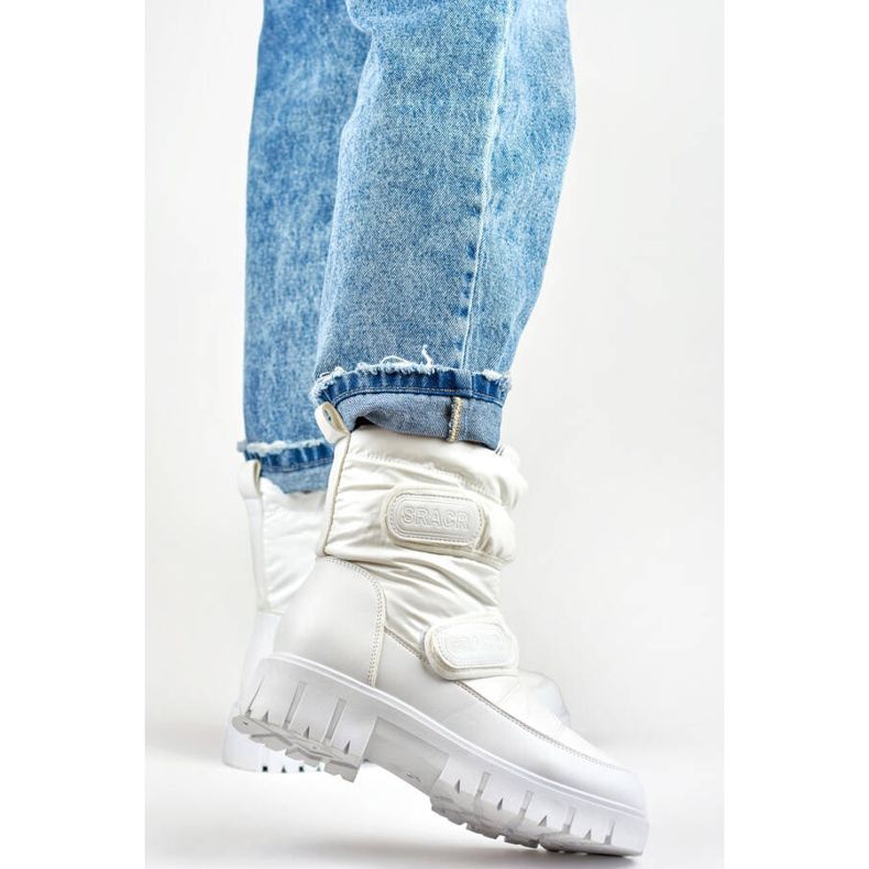 Cizme de zapada dama cu velcro, alb JH-1W 2