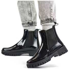 Ghete Chelsea de dama cu talpa groasa, neagra YX227-1B negru 1 Ghete Chelsea de dama cu talpa groasa, neagra YX227-1B negru 1