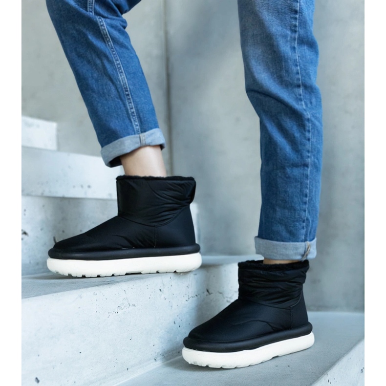 Cizme negre calde pentru zapada pe platforma Cores negru 1