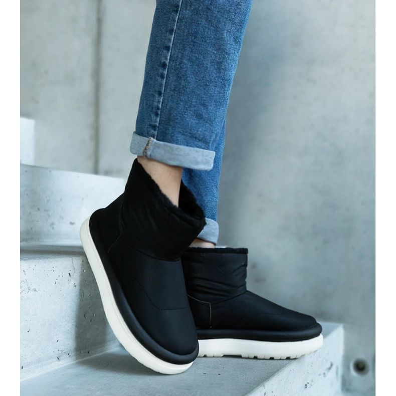 Cizme negre calde pentru zapada pe platforma Cores negru 2