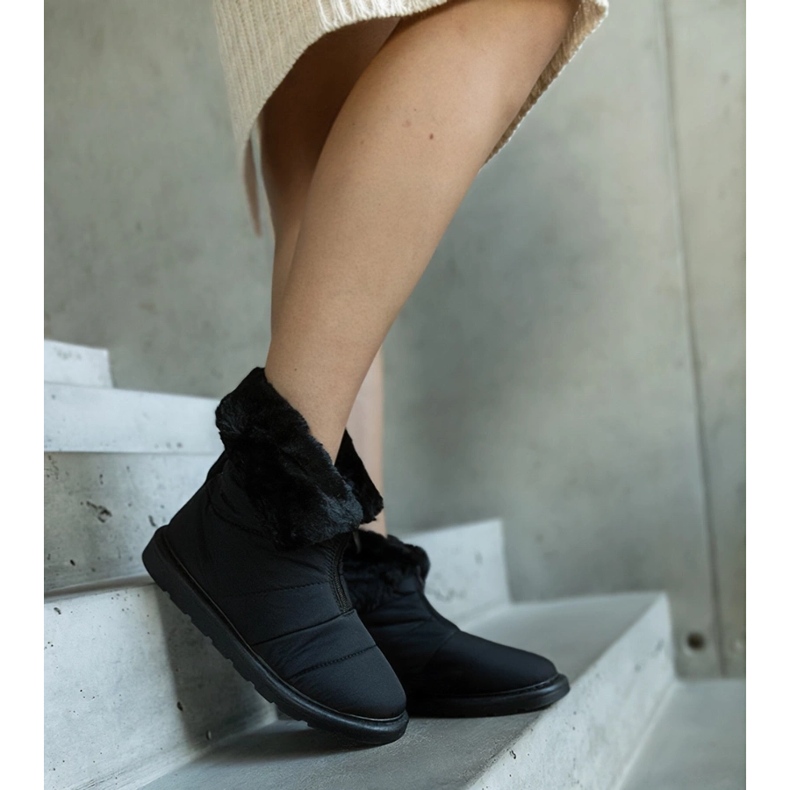 Cizme de zapada izolate negre cu guler Edidda negru 1