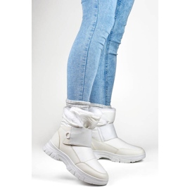 Cizme de zapada dama cu velcro, alb 3535W 2