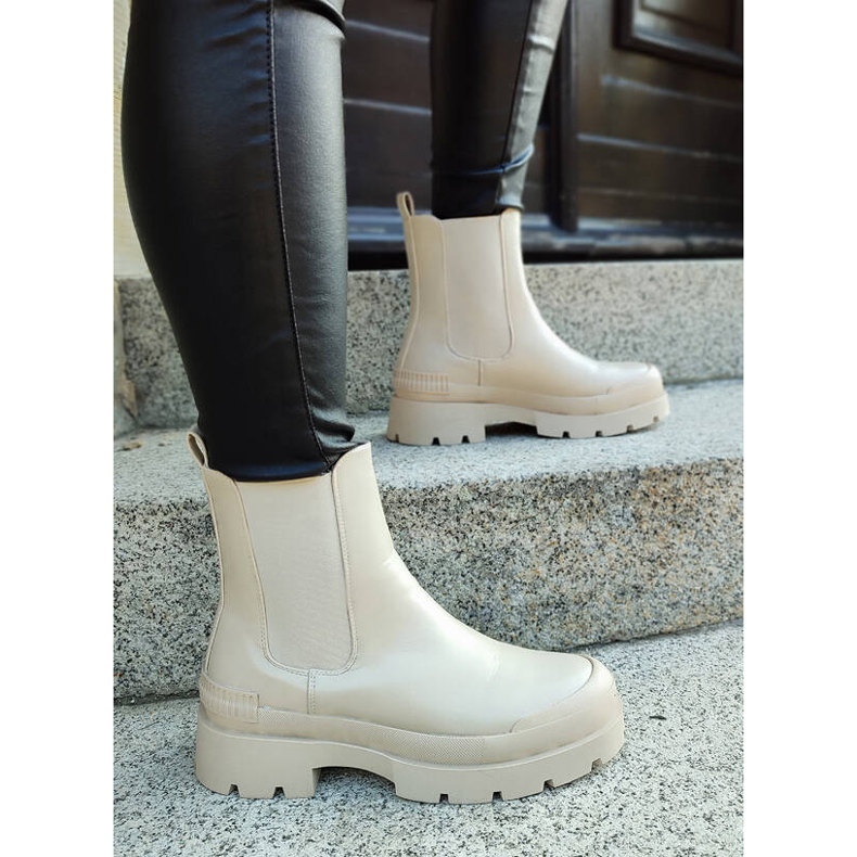 Botine de dama neizolate, bej DES909BE 2