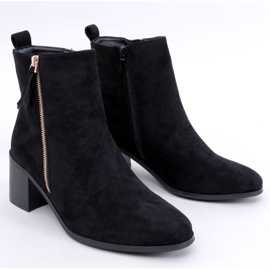 Botine cu toc înalt din piele intoarsa neagra Aguirre negru 1