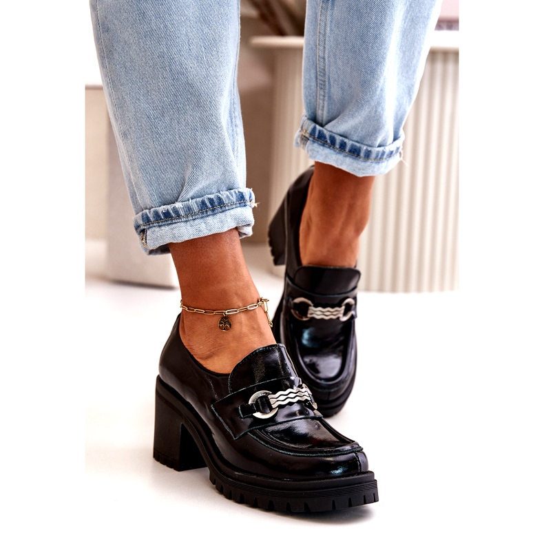 Zazoo 20175 Pantofi de dama din piele lacuita cu toc inalt, piele naturala, negru 2