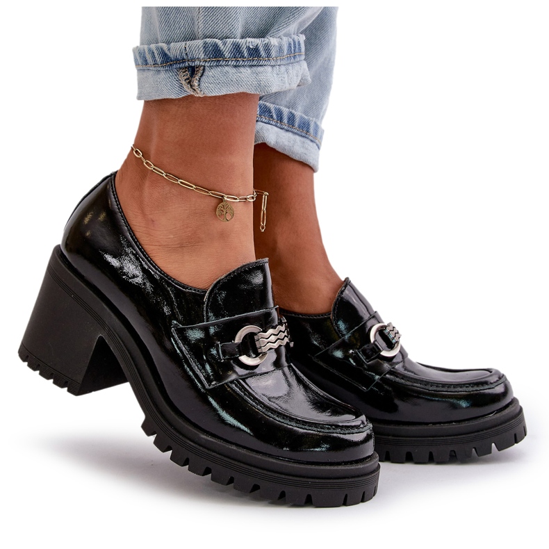 Zazoo 20175 Pantofi de dama din piele lacuita cu toc inalt, piele naturala, negru 5