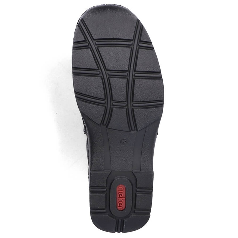 Botine pentru bărbați, izolate din piele, cu fermoare, negre Rieker 05398-00 negru 1