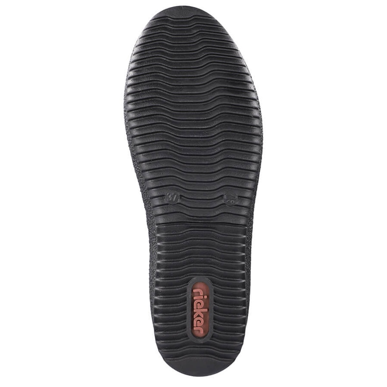 Cizme de zăpadă impermeabile din piele izolate cu lână de oaie Rieker negru 2