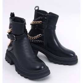 Botine militare cu lanțuri Toliver Black negru 1 Botine militare cu lanțuri Toliver Black negru 1
