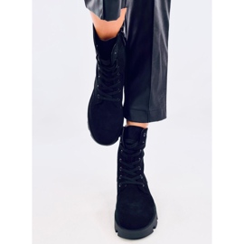 Cizme de muncitor Pansy Black de piele intoarsa negru 1