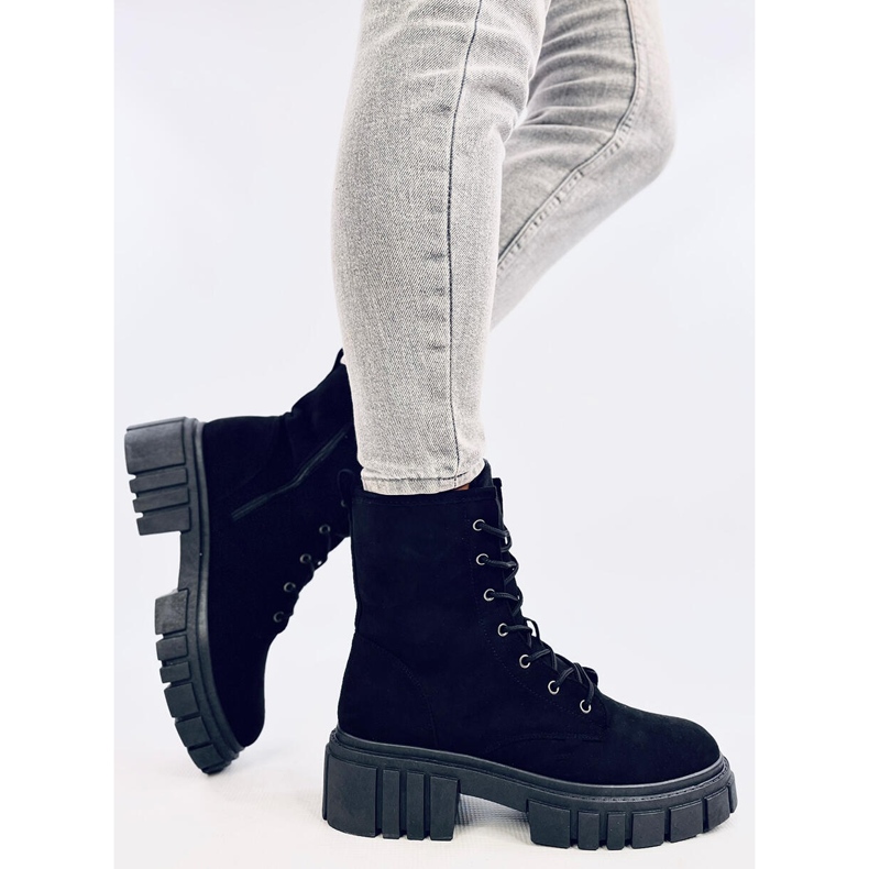 Kelis Cizme negre cu șireturi negru 2 Kelis Cizme negre cu șireturi negru 2