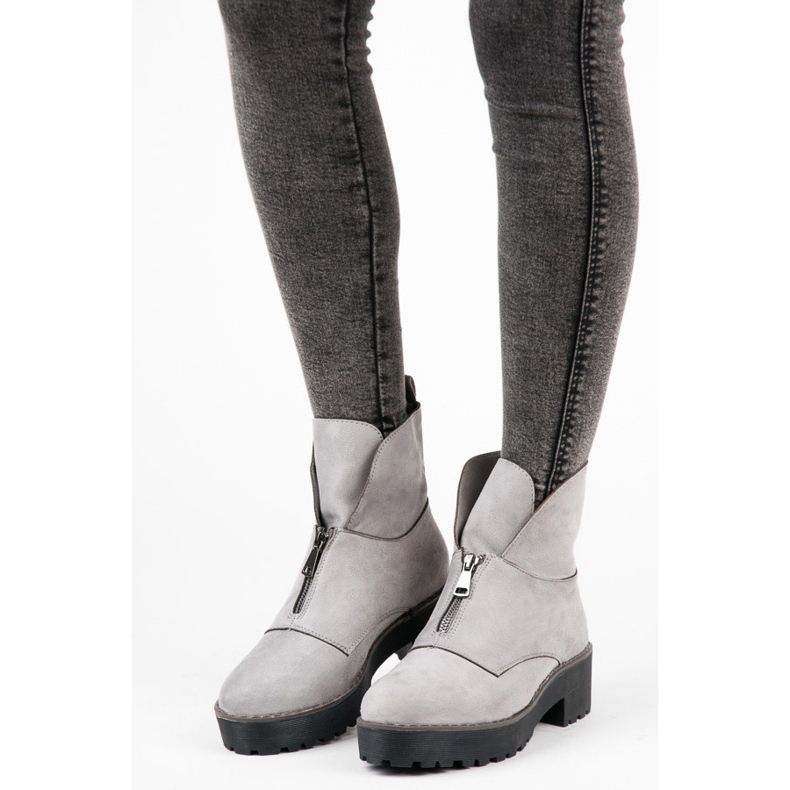 Vices Cizme prinse cu fermoar gri 1