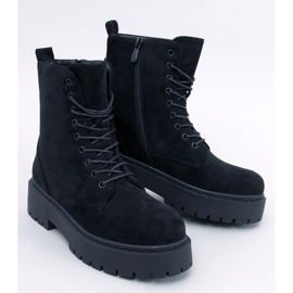 Botine Burse Black cu șireturi negru 1