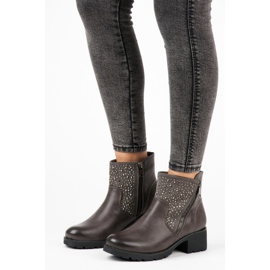 Vices Botine casual cu fermoar gri 1