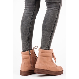 Vices Cizme cu dantelă pe platformă roz 2