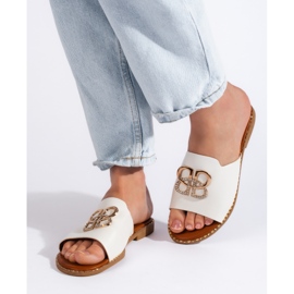 Flip-flops albi eleganti pentru dama 1