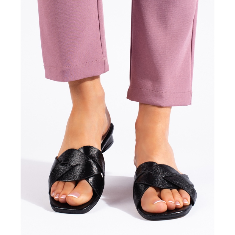 Papuci negri pentru dama negru 1