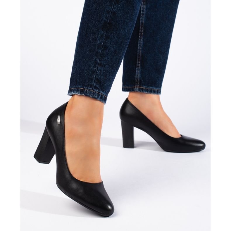 Pompe cu toc înalt pentru femei negre de la Sergio Leone negru 1