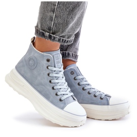 Pantofi de damă izolați pe platforma Big Star OO274072 Albastru 3