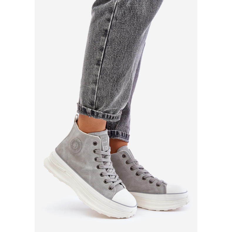 Pantofi de damă izolați pe platforma Big Star OO274073 Gri 1
