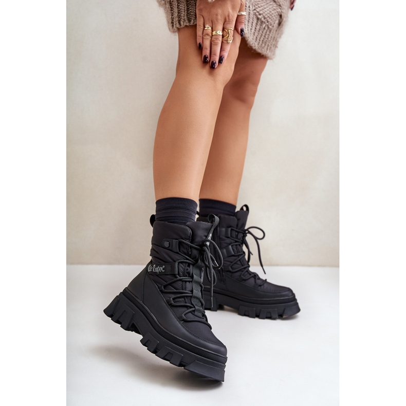Cizme de zăpadă cu fermoar pentru femei Lee Cooper LCJ-24-47-3144 Negru 2