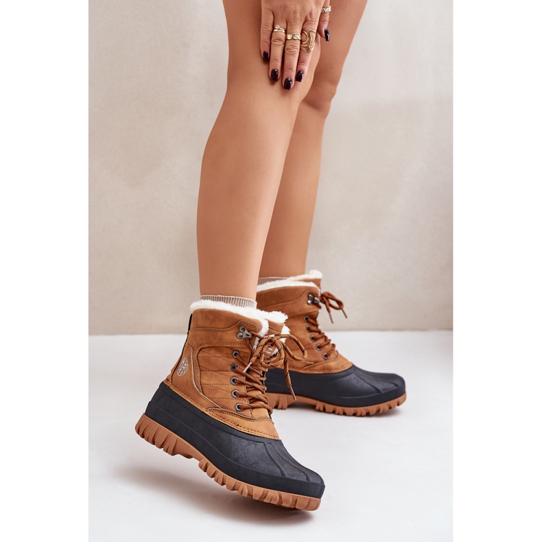 Cizme de zăpadă cu șireturi pentru femei, cu blană Lee Cooper LCJ-24-44-2869 Camel maro 2 Cizme de zăpadă cu șireturi pentru femei, cu blană Lee Cooper LCJ-24-44-2869 Camel maro 2