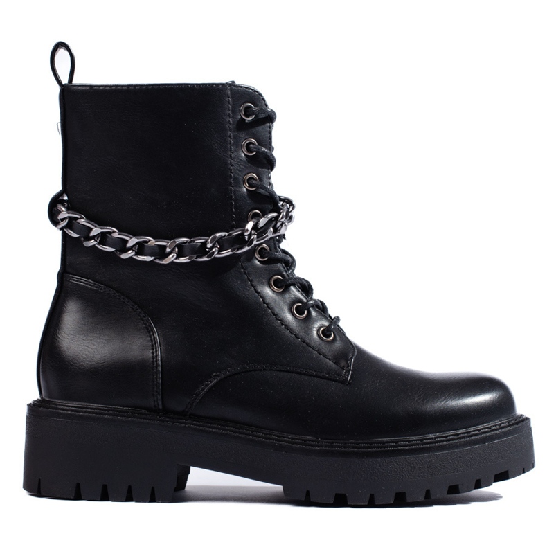 Geanți de damă negre cu lanț din piele ecologică negru 1