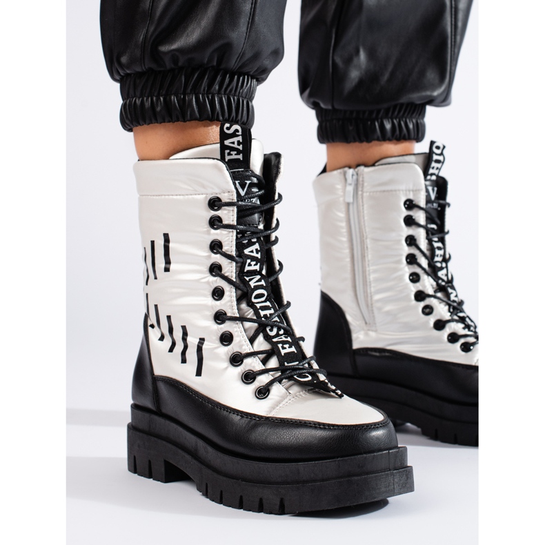 Genți izolante de damă pe platforma Vinceza în alb-negru 1