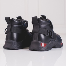 Cizme negre pentru băieți negru 2