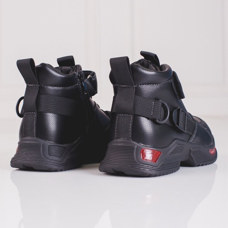 Cizme negre pentru băieți negru 2