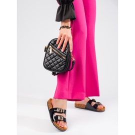 Sandale de damă negre cu catarame Shelovet negru 1