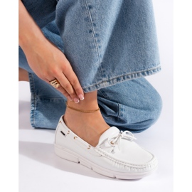 Goodin Mocasini albi confortabili de dama 1