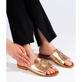 Flip-flops eleganti aurii pentru femei de aur 1