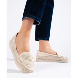 Mocasini de dama bej 2