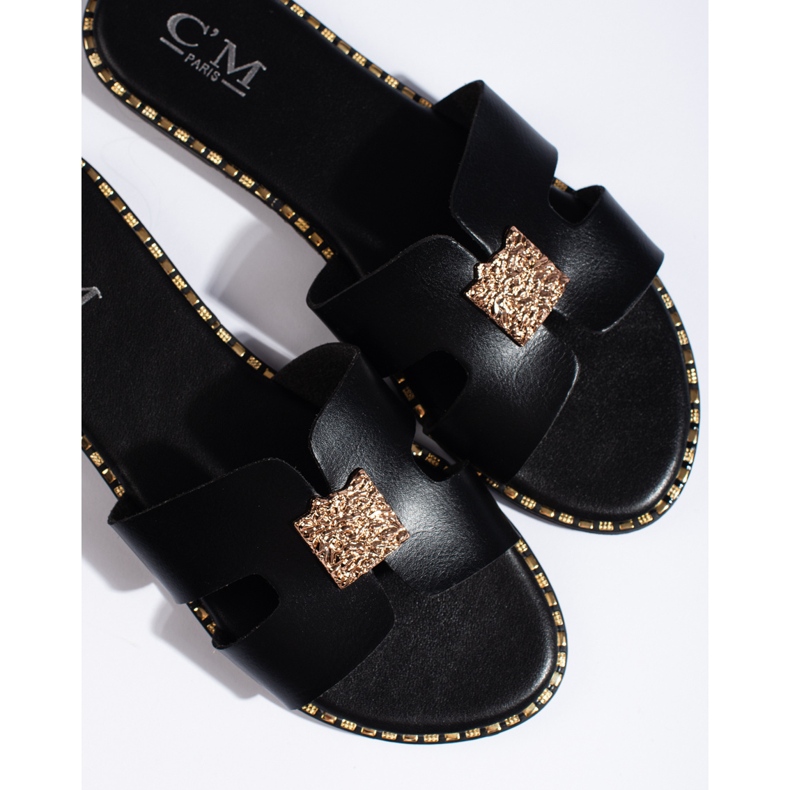 Flip-flops negri plate pentru damă negru 1