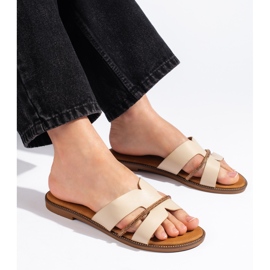 Flip-flops de damă eleganți bej 1