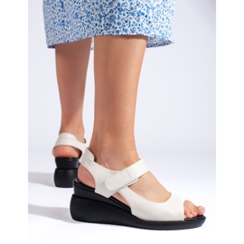 Sandale cu pană albe confortabile de la Sergio Leone 1