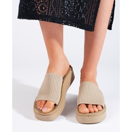 Sergio Leone Sandale cu pană crem pentru damă bej 1