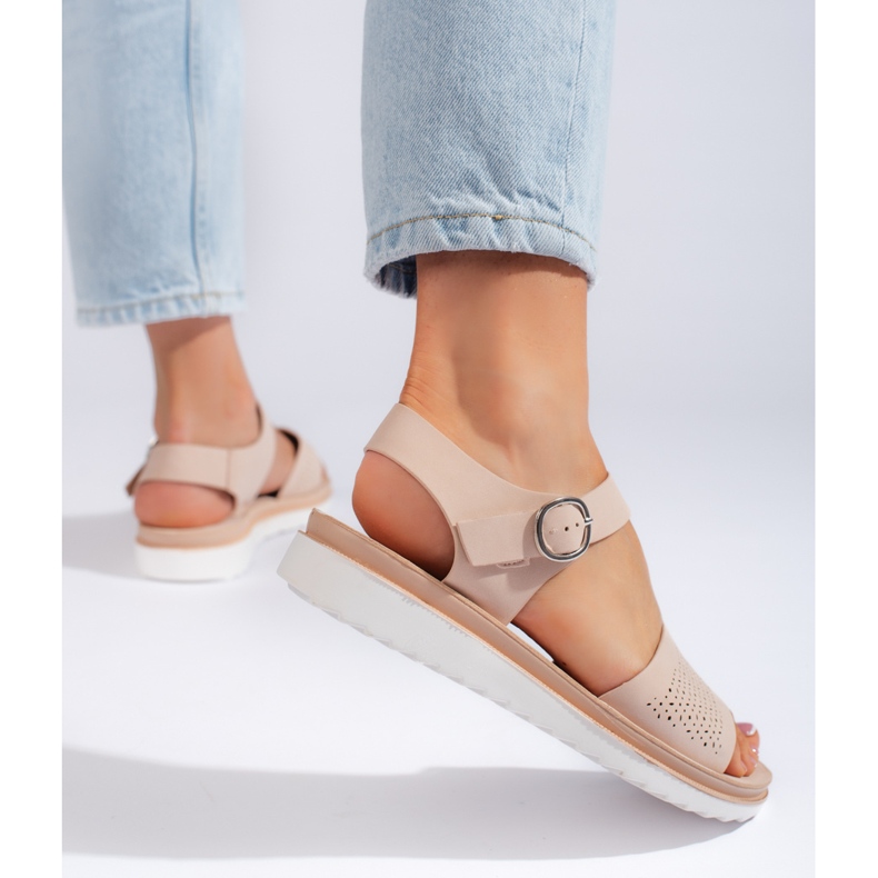 Sandale cu platformă roz deschis de la Sergio Leone 1