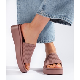 Sergio Leone Sandale cu pană roz de damă 2