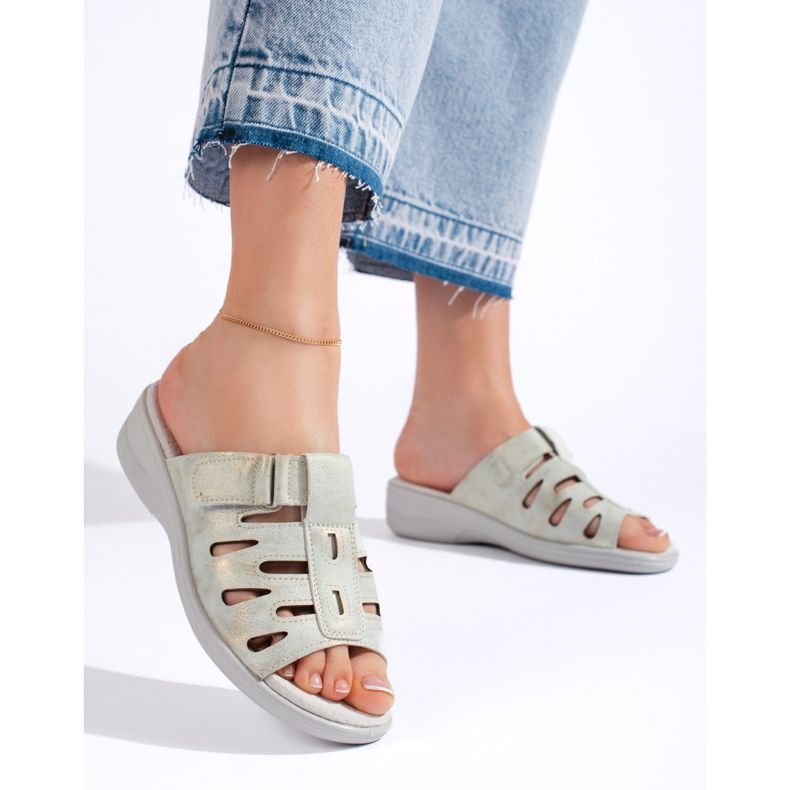 Flip-flops de damă, gri confortabili 2